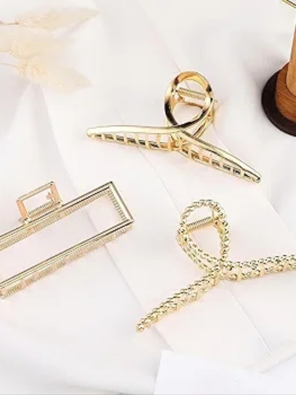 NEW Gold Metal Large Claw Clips Thick Heavy Haie Strong Hold Big Non-Slip Catch